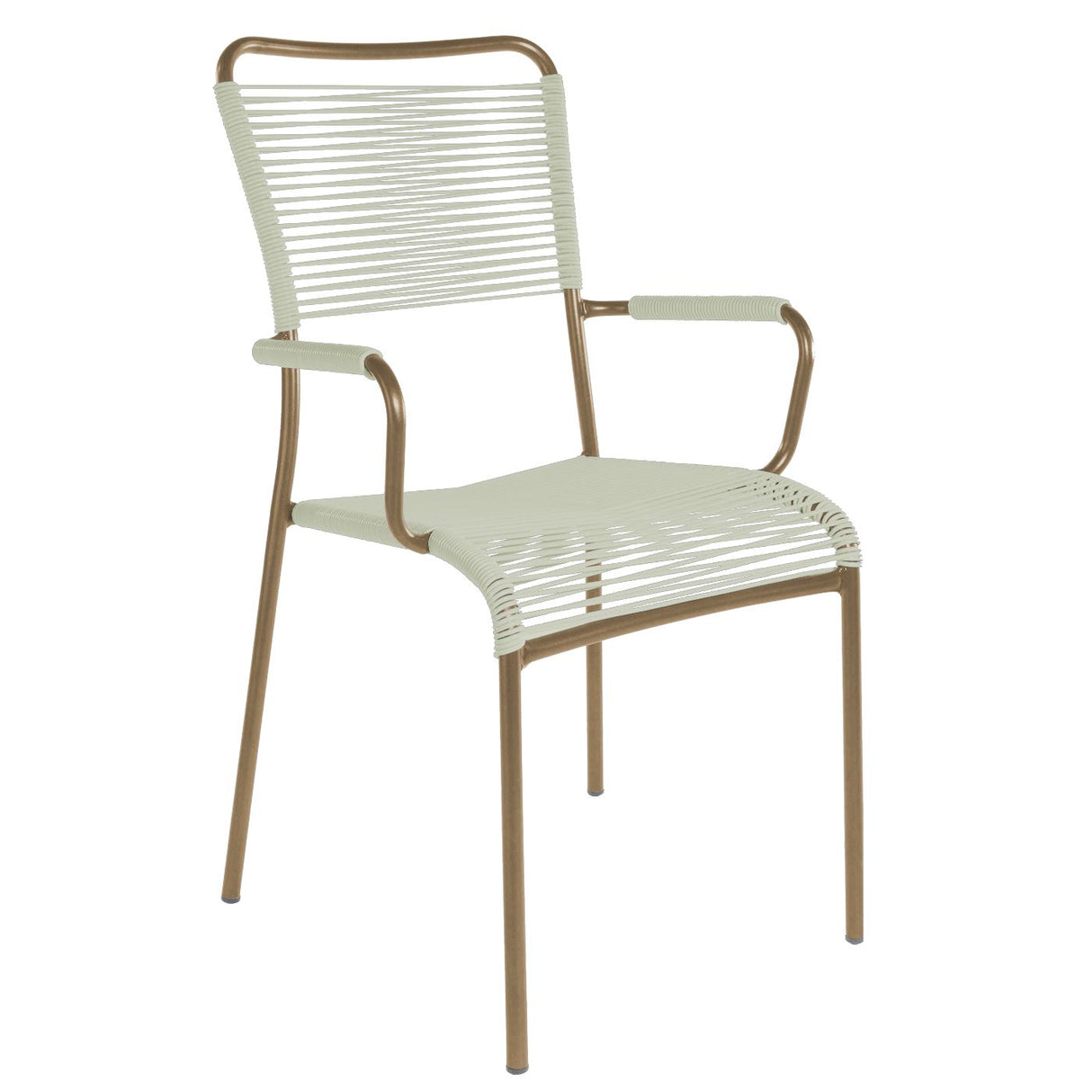 Schaffner Mendrisio Fauteuil repas Spaghetti Champagne 85 Vert pastel 64
