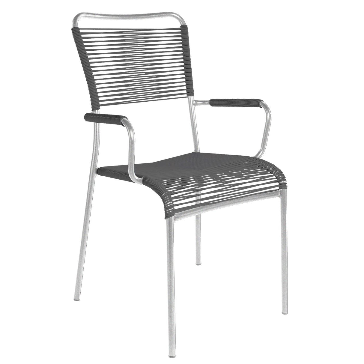 Schaffner Mendrisio Fauteuil repas Spaghetti Galvanisé à chaud 02 Anthracite 77