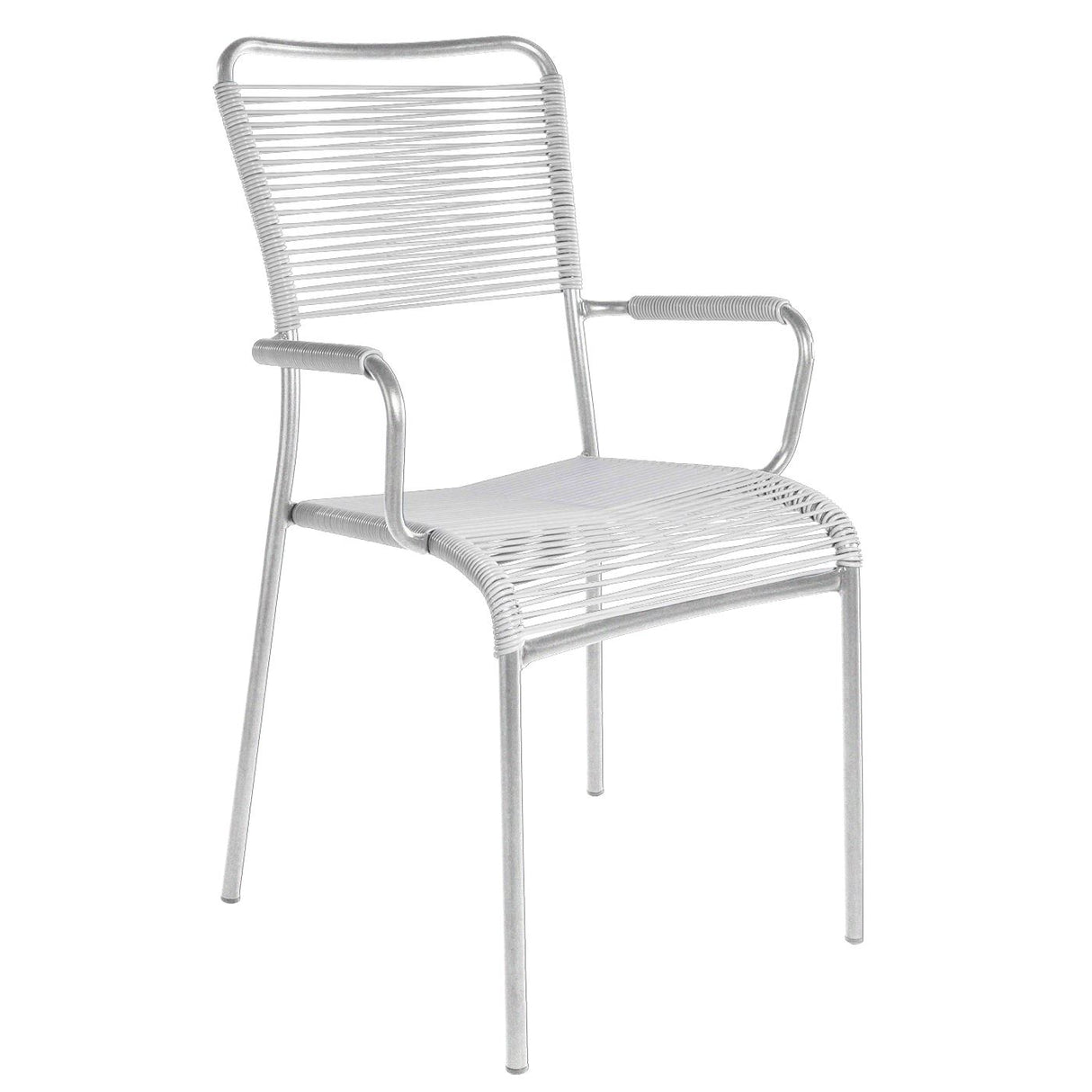 Schaffner Mendrisio Fauteuil repas Spaghetti Galvanisé à chaud 02 Blanc 90