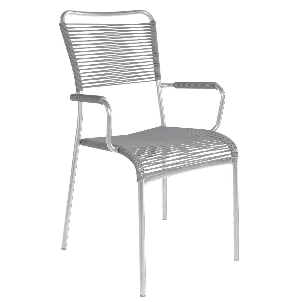 Schaffner Mendrisio Fauteuil repas Spaghetti Galvanisé à chaud 02 Gris Argent 78