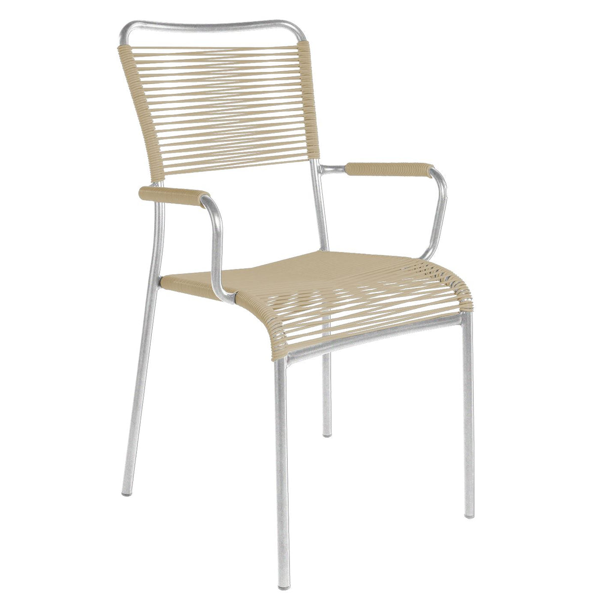 Schaffner Mendrisio Fauteuil repas Spaghetti Galvanisé à chaud 02 Marron pastel 83
