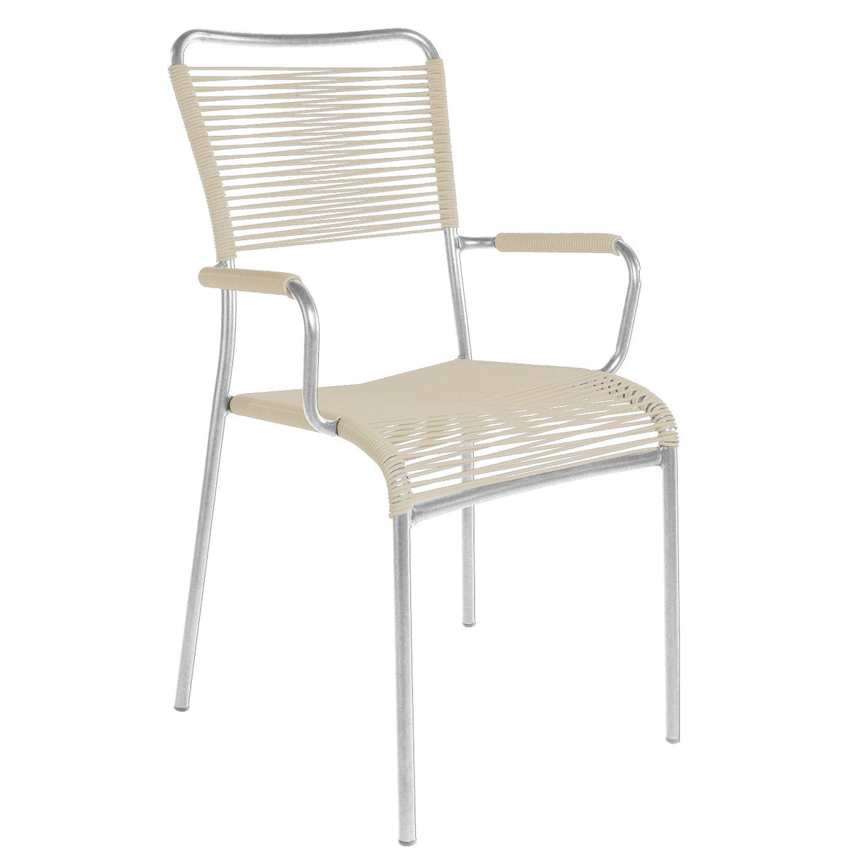 Schaffner Mendrisio Fauteuil repas Spaghetti Galvanisé à chaud 02 Sable pastel 15