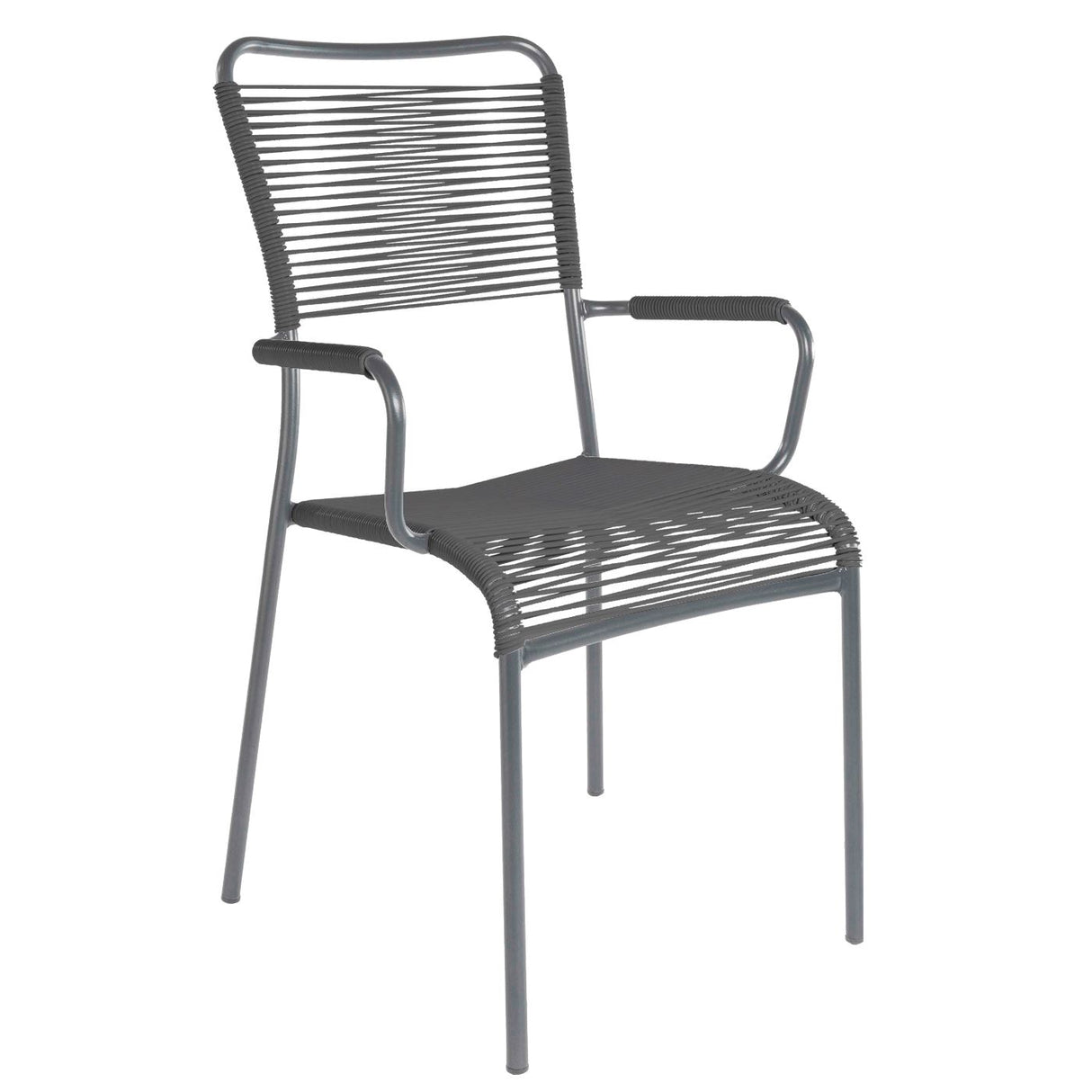 Schaffner Mendrisio Fauteuil repas Spaghetti Graphite 73 Anthracite 77