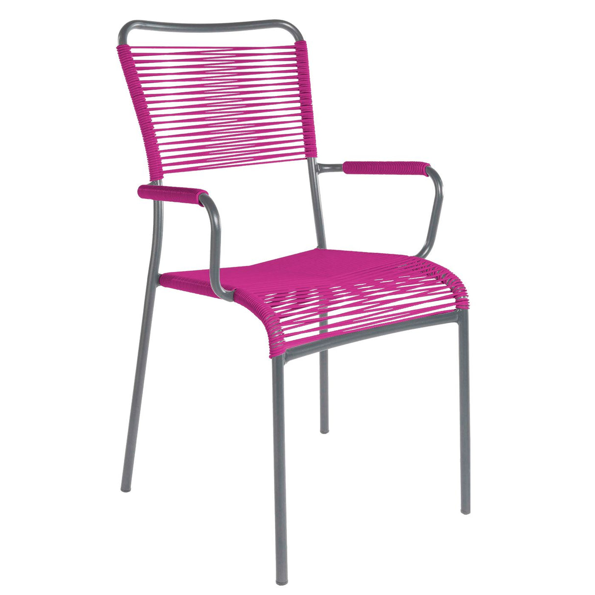 Schaffner Mendrisio Fauteuil repas Spaghetti Graphite 73 Rose 41