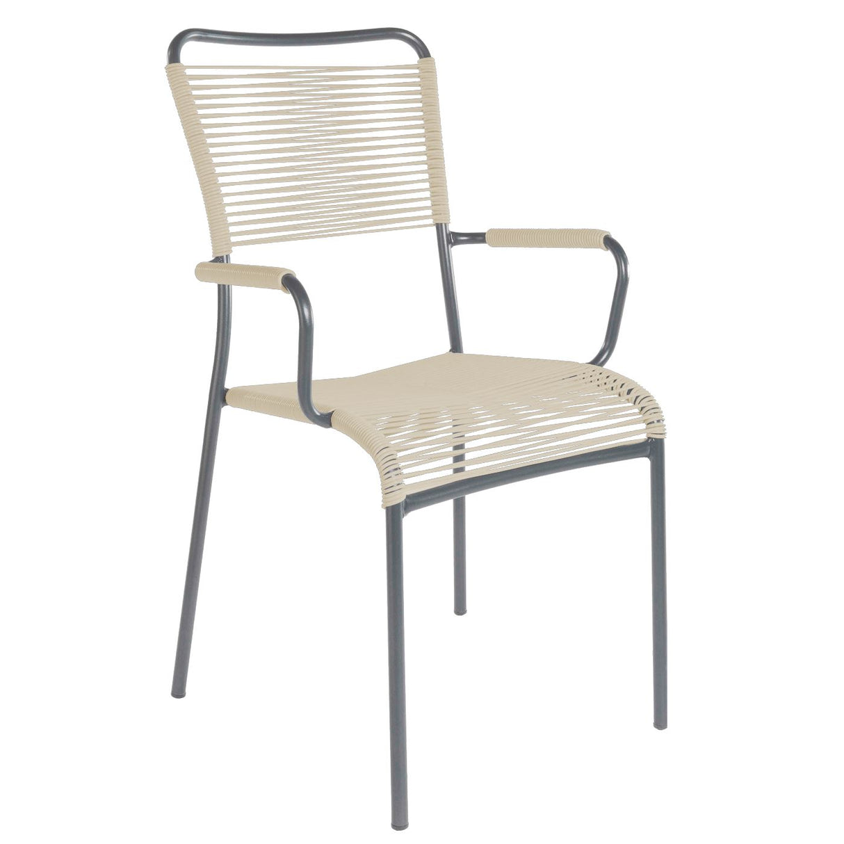 Schaffner Mendrisio Fauteuil repas Spaghetti Graphite 73 Sable pastel 15