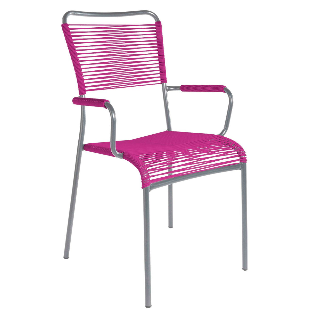 Schaffner Mendrisio Fauteuil repas Spaghetti Gris Argent 78 Rose 41