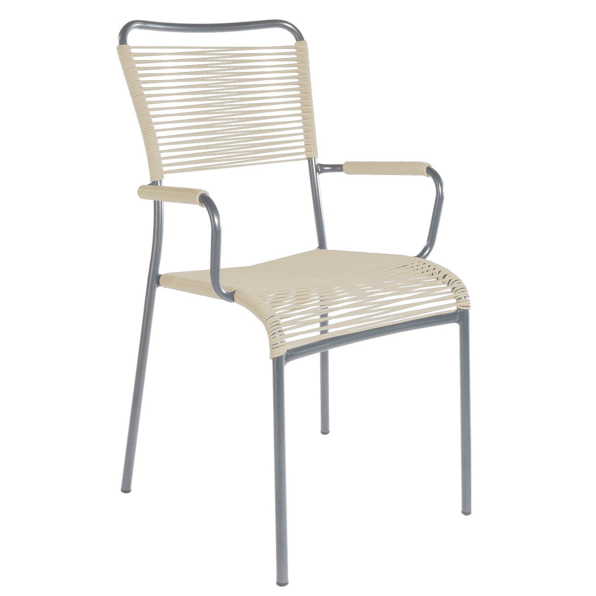 Schaffner Mendrisio Fauteuil repas Spaghetti Gris Argent 78 Sable pastel 15