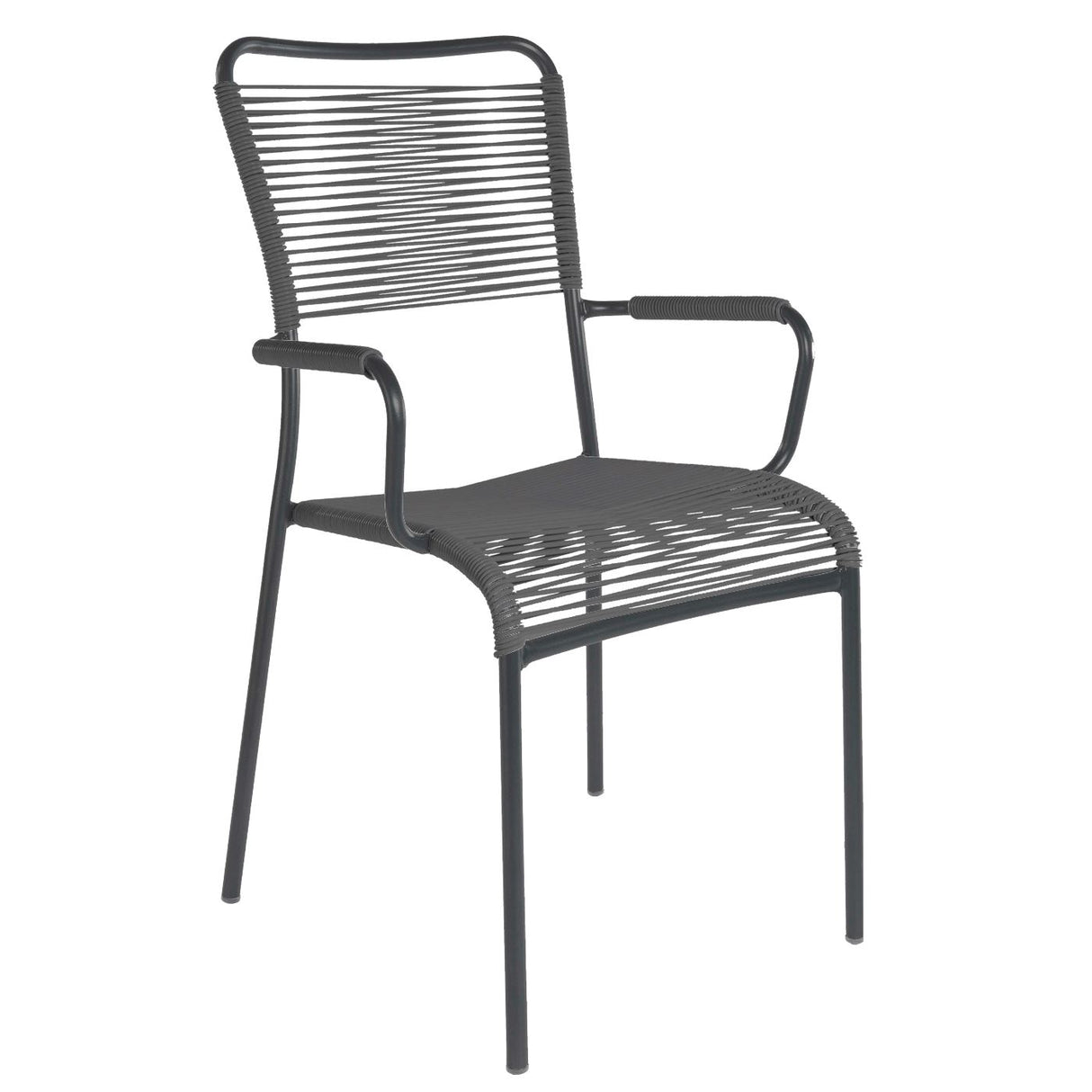 Schaffner Mendrisio Fauteuil repas Spaghetti Noir 91 Anthracite 77