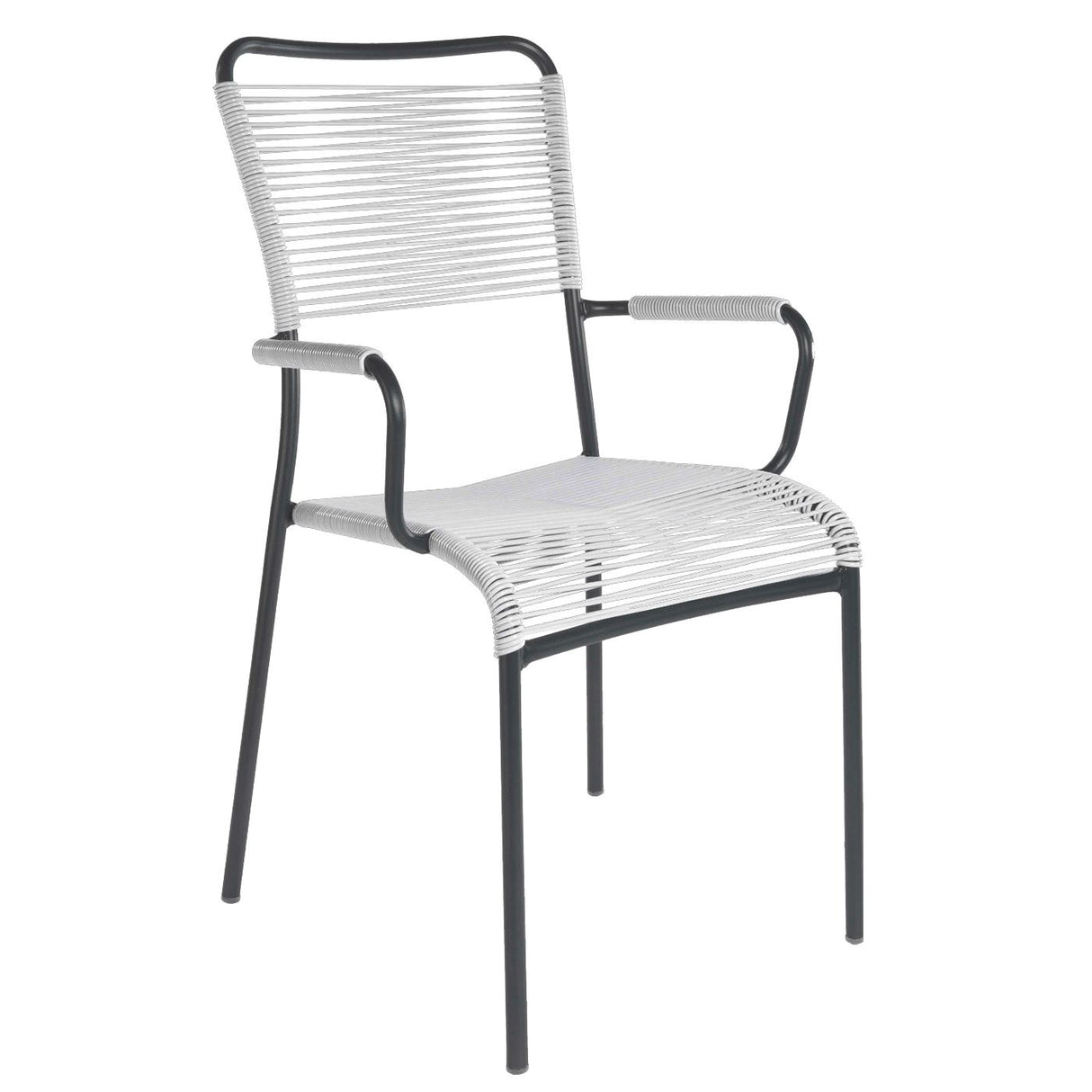 Schaffner Mendrisio Fauteuil repas Spaghetti Noir 91 Blanc 90