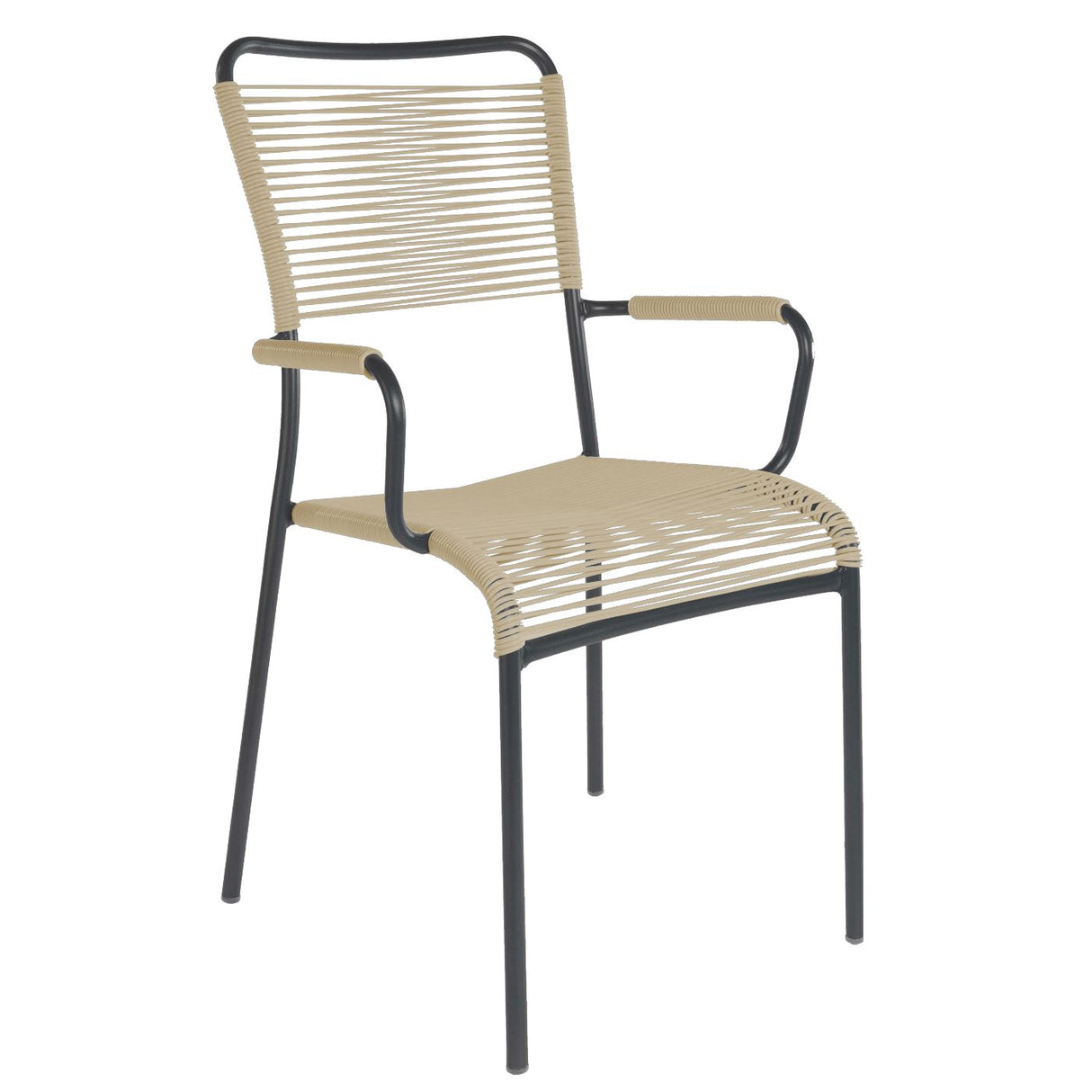 Schaffner Mendrisio Fauteuil repas Spaghetti Noir 91 Marron pastel 83