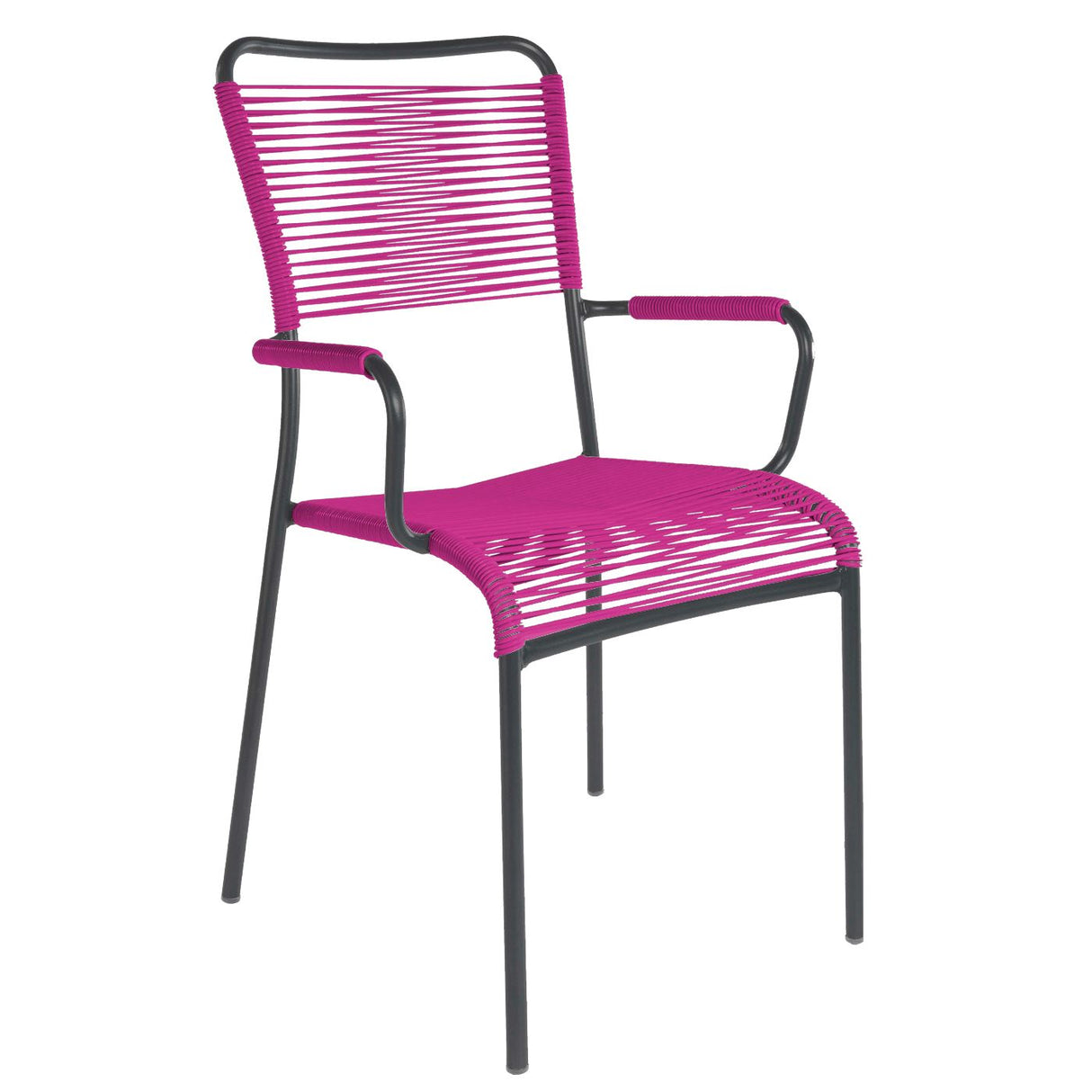 Schaffner Mendrisio Fauteuil repas Spaghetti Noir 91 Rose 41