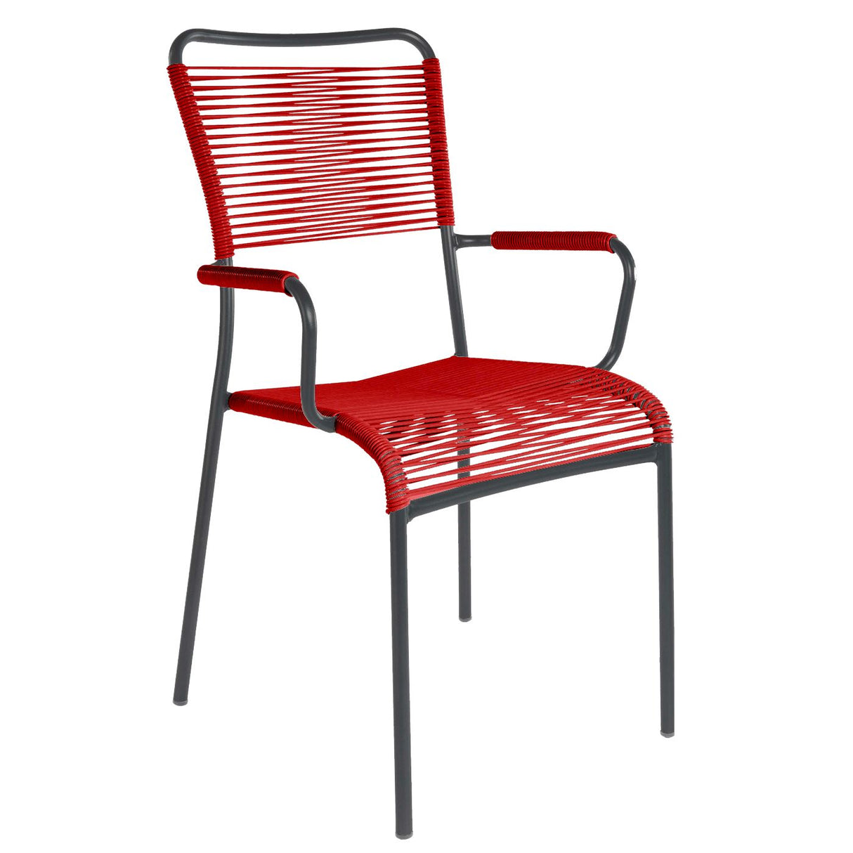 Schaffner Mendrisio Fauteuil repas Spaghetti Noir 91 Rouge 30