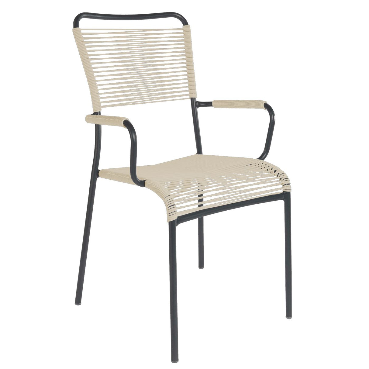 Schaffner Mendrisio Fauteuil repas Spaghetti Noir 91 Sable pastel 15