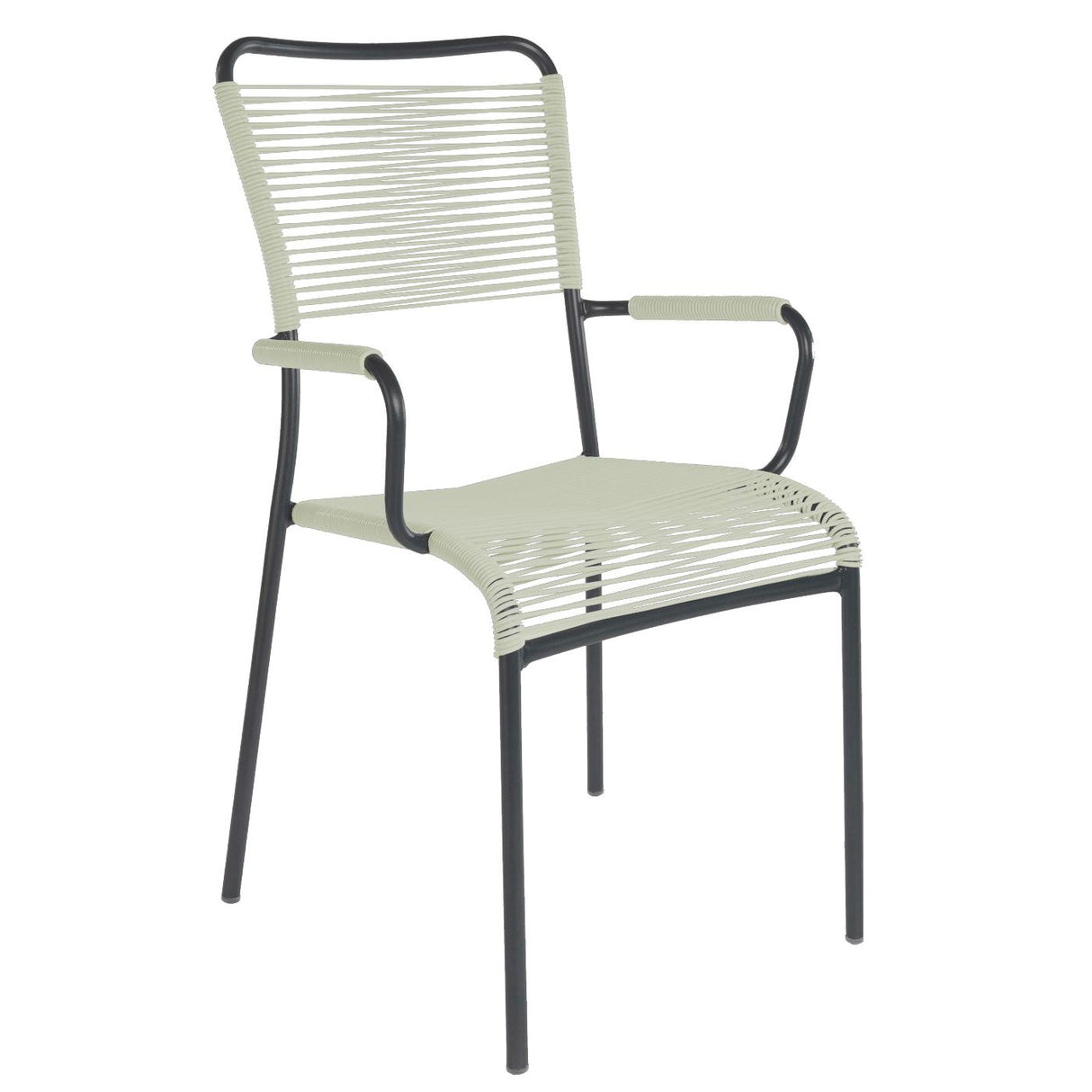 Schaffner Mendrisio Fauteuil repas Spaghetti Noir 91 Vert pastel 64