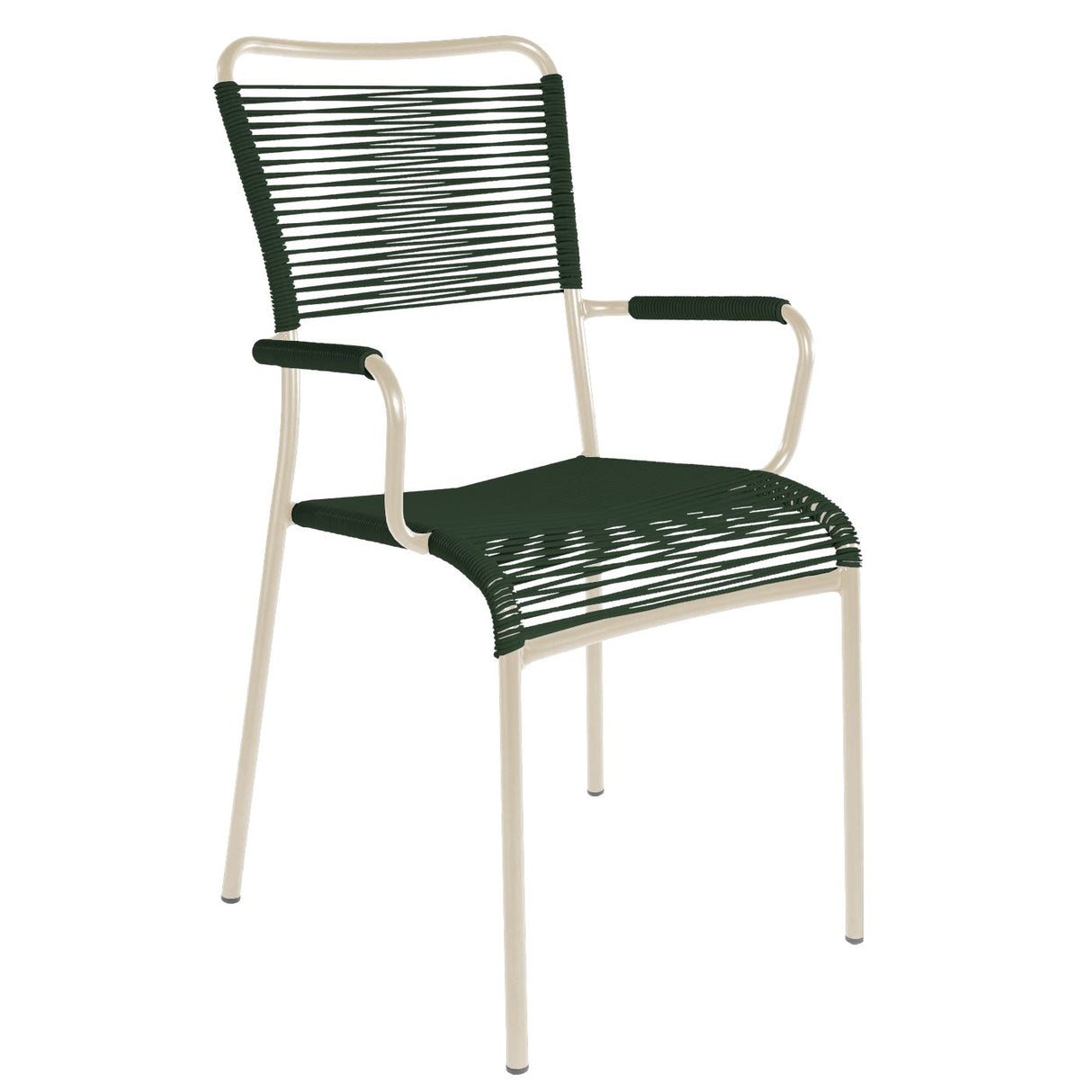 Schaffner Mendrisio Fauteuil repas Spaghetti Sable Pastel 15 Vert sapin 66
