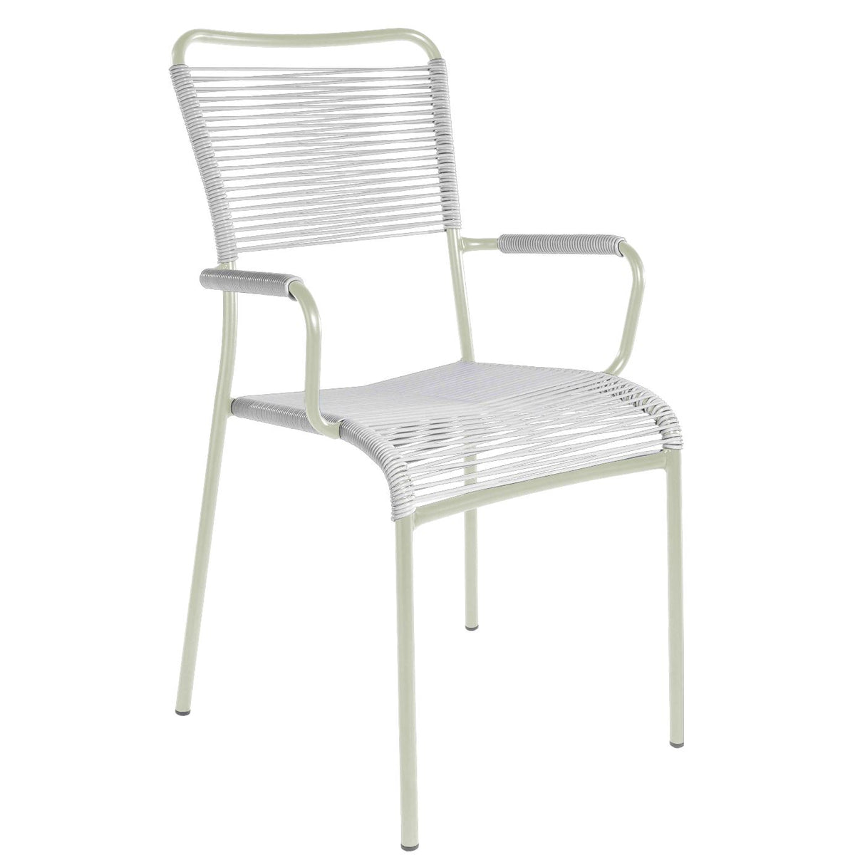 Schaffner Mendrisio Fauteuil repas Spaghetti Vert Pastel 64 Blanc 90