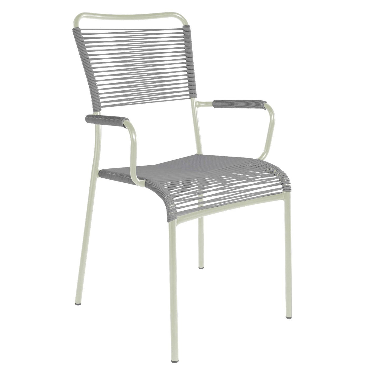 Schaffner Mendrisio Fauteuil repas Spaghetti Vert Pastel 64 Gris Argent 78