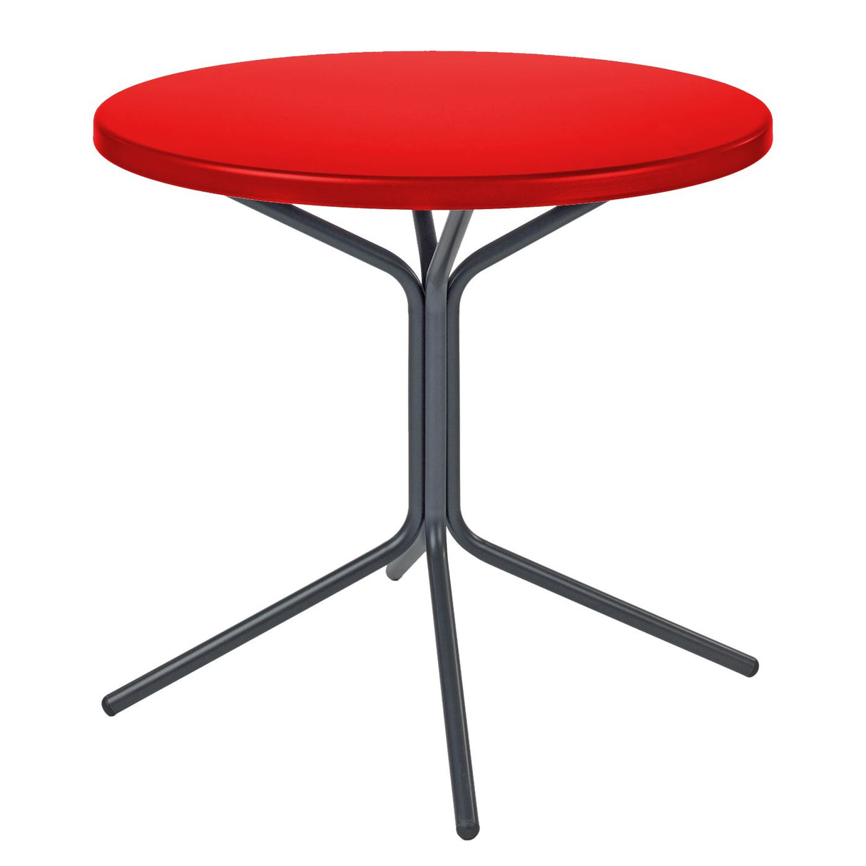 Schaffner PIX Table bistrot rabattable Ø80cm Anthracite 77 Rouge 30