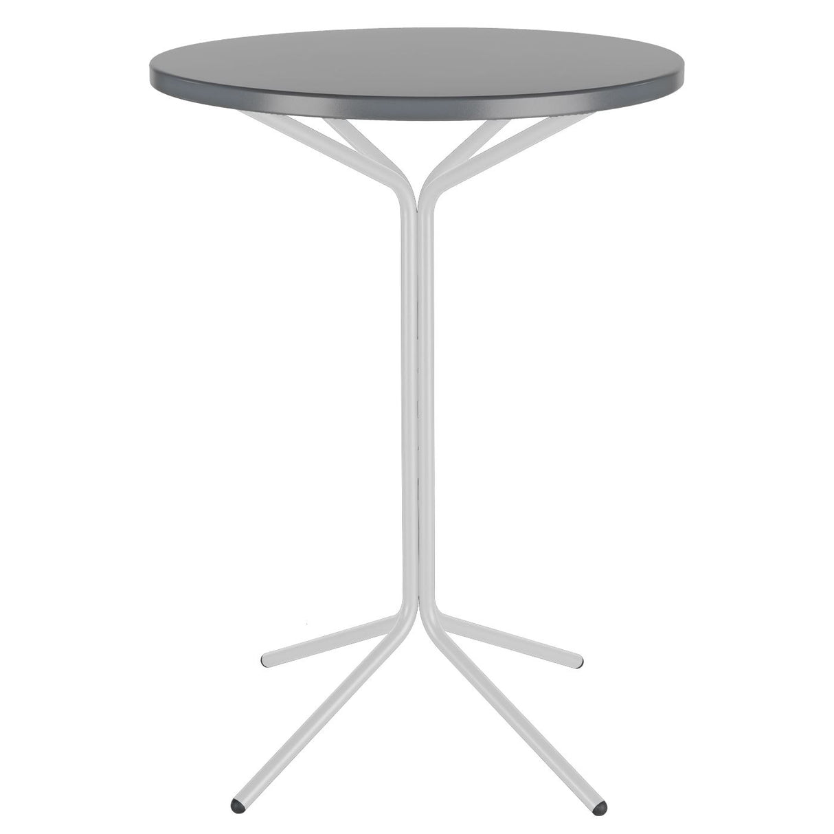 Schaffner PIX Table haute bistrot rabattable Ø80cm Blanc 90 Gris Argent 78