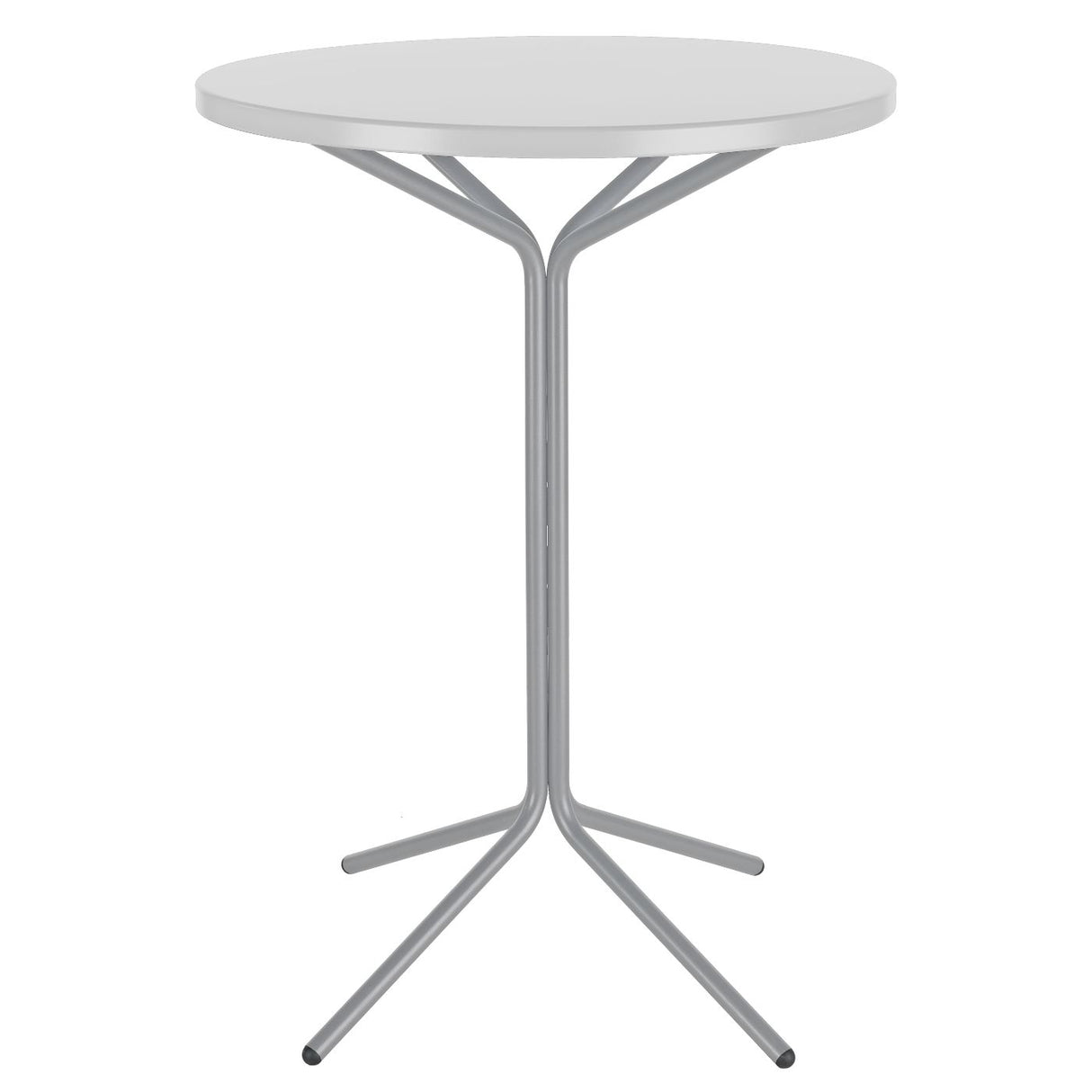 Schaffner PIX Table haute bistrot rabattable Ø80cm Gris Argent 78 Blanc 90