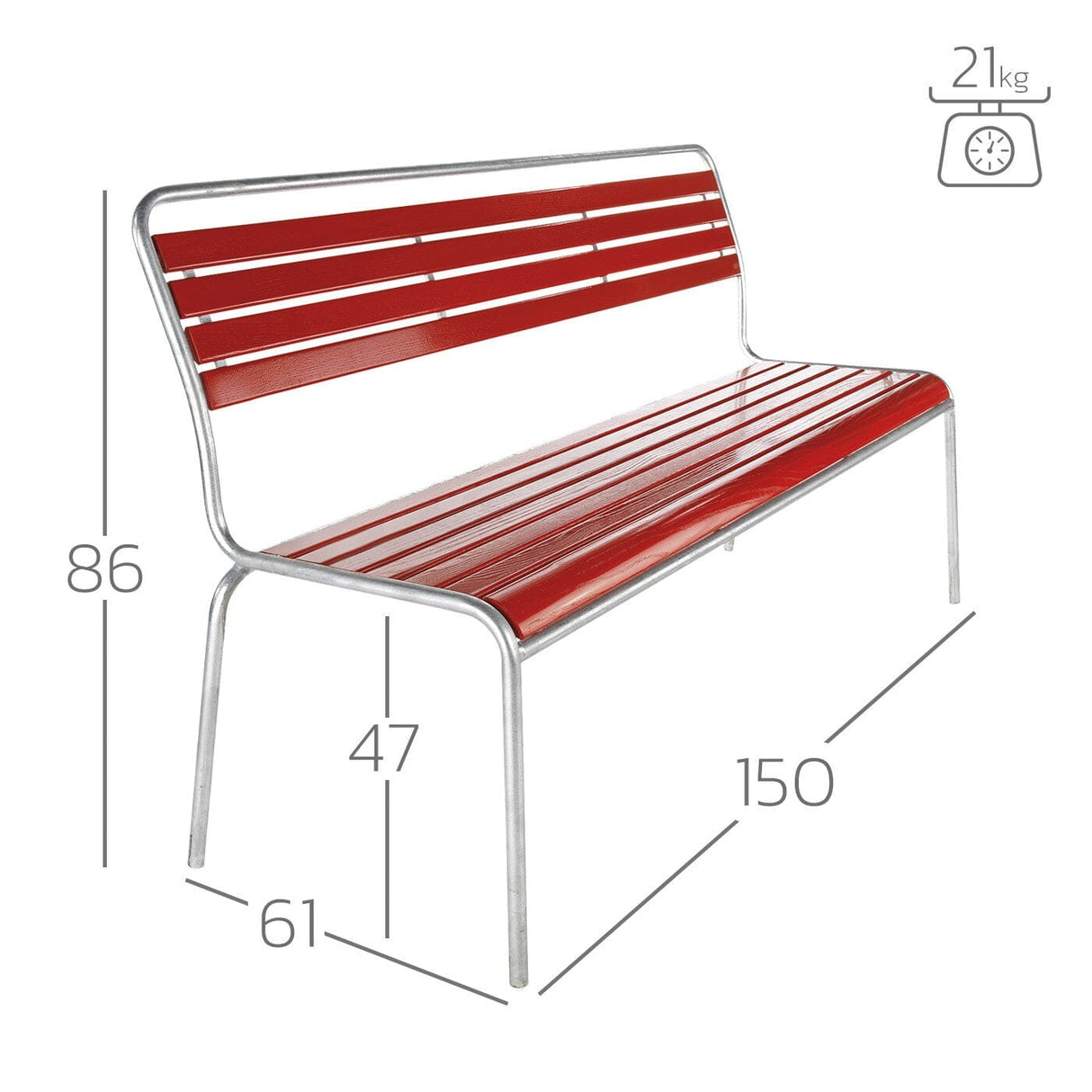 Schaffner Rigi Banc à lattes 3 places sans accoudoirs