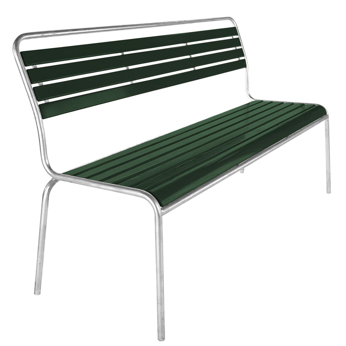 Schaffner Rigi Banc à lattes 3 places sans accoudoirs Galvanisé à chaud 02 Vert Sapin 66