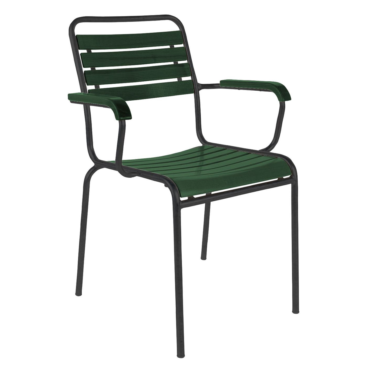 Schaffner Rigi Fauteuil repas à lattes Noir 91 Vert Sapin 66