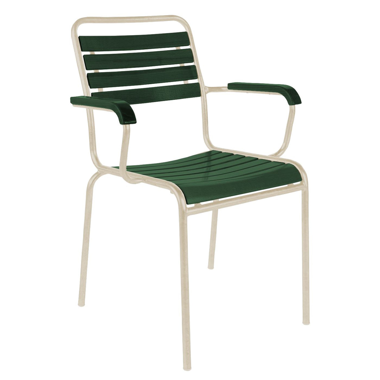 Schaffner Rigi Fauteuil repas à lattes Sable Pastel 15 Vert Sapin 66