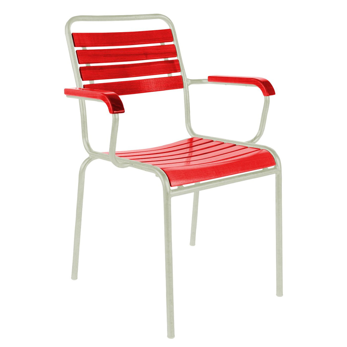 Schaffner Rigi Fauteuil repas à lattes Vert Pastel 64 Rouge 30