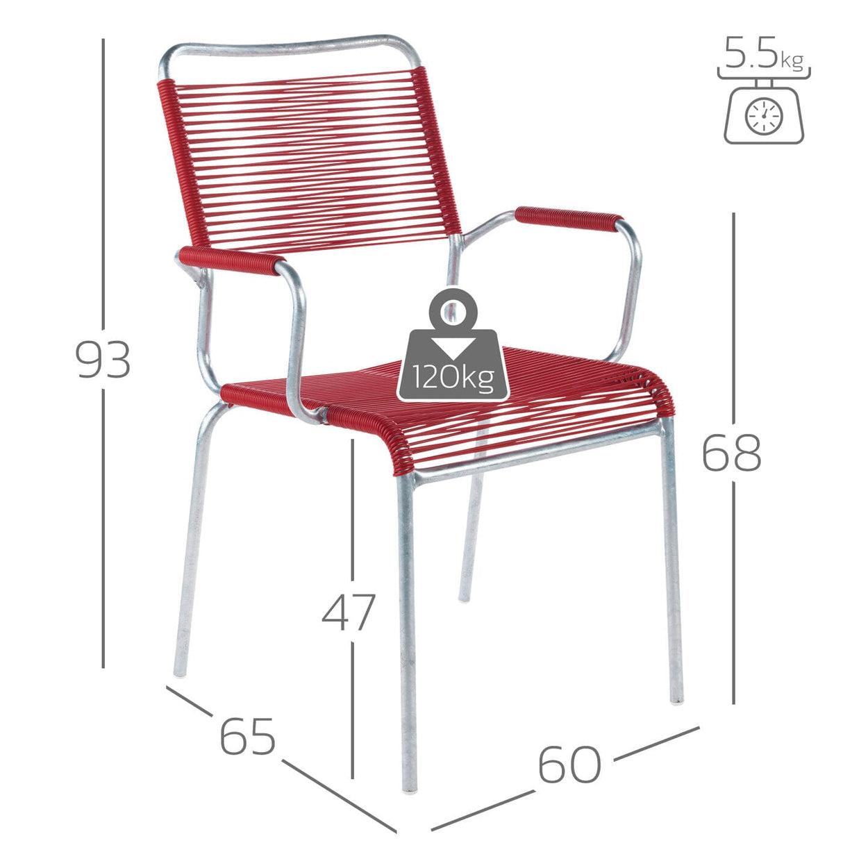 Schaffner Rigi Fauteuil Spaghetti avec accoudoirs