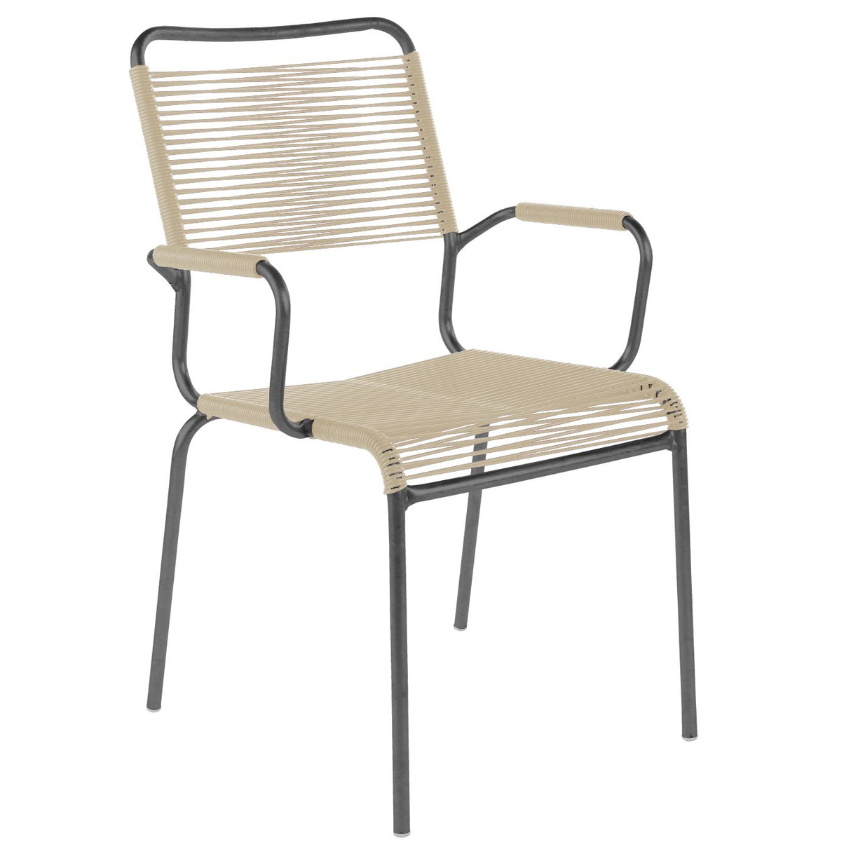 Schaffner Rigi Fauteuil Spaghetti avec accoudoirs Antracite 77 Sable pastel 15