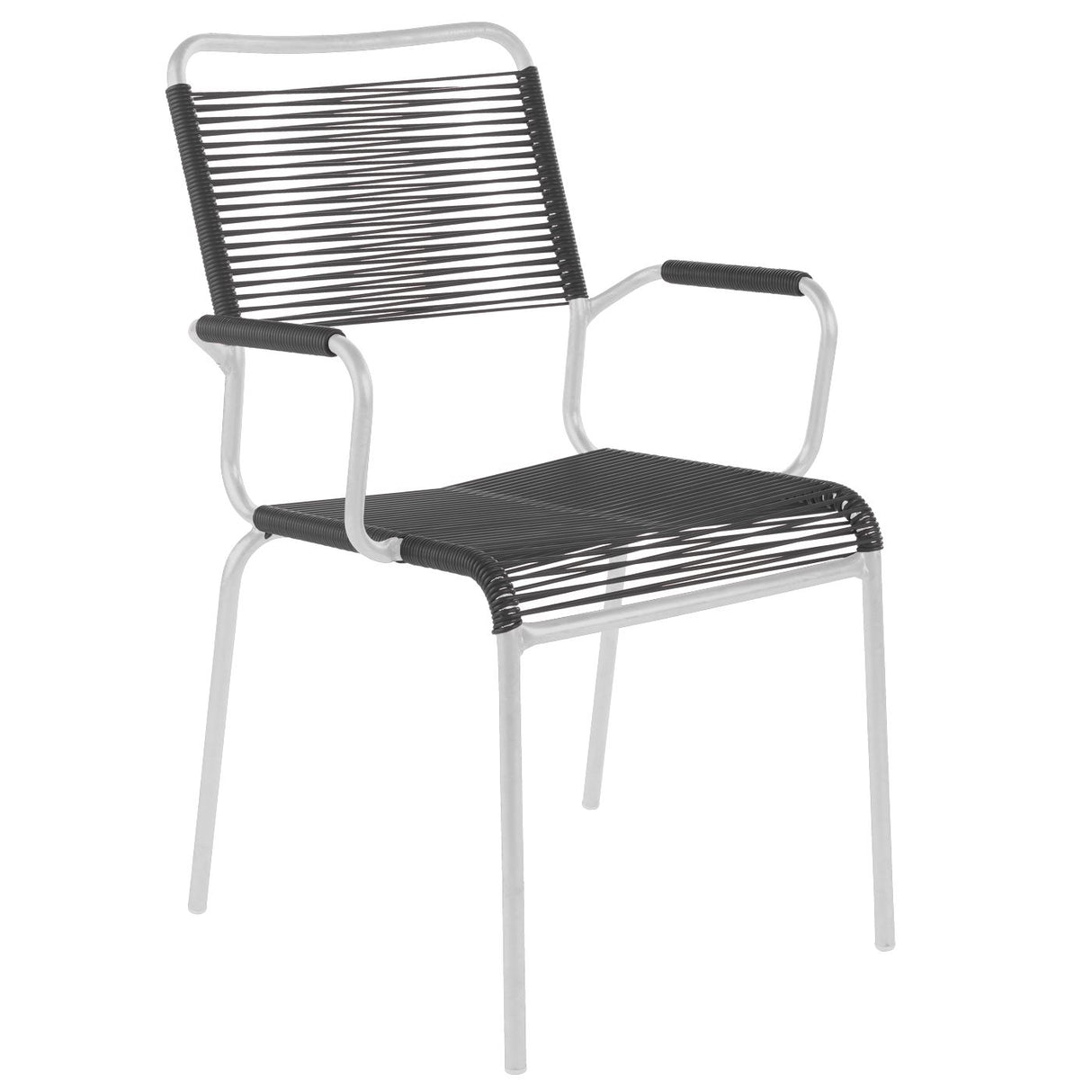 Schaffner Rigi Fauteuil Spaghetti avec accoudoirs Blanc 90 Anthracite 77