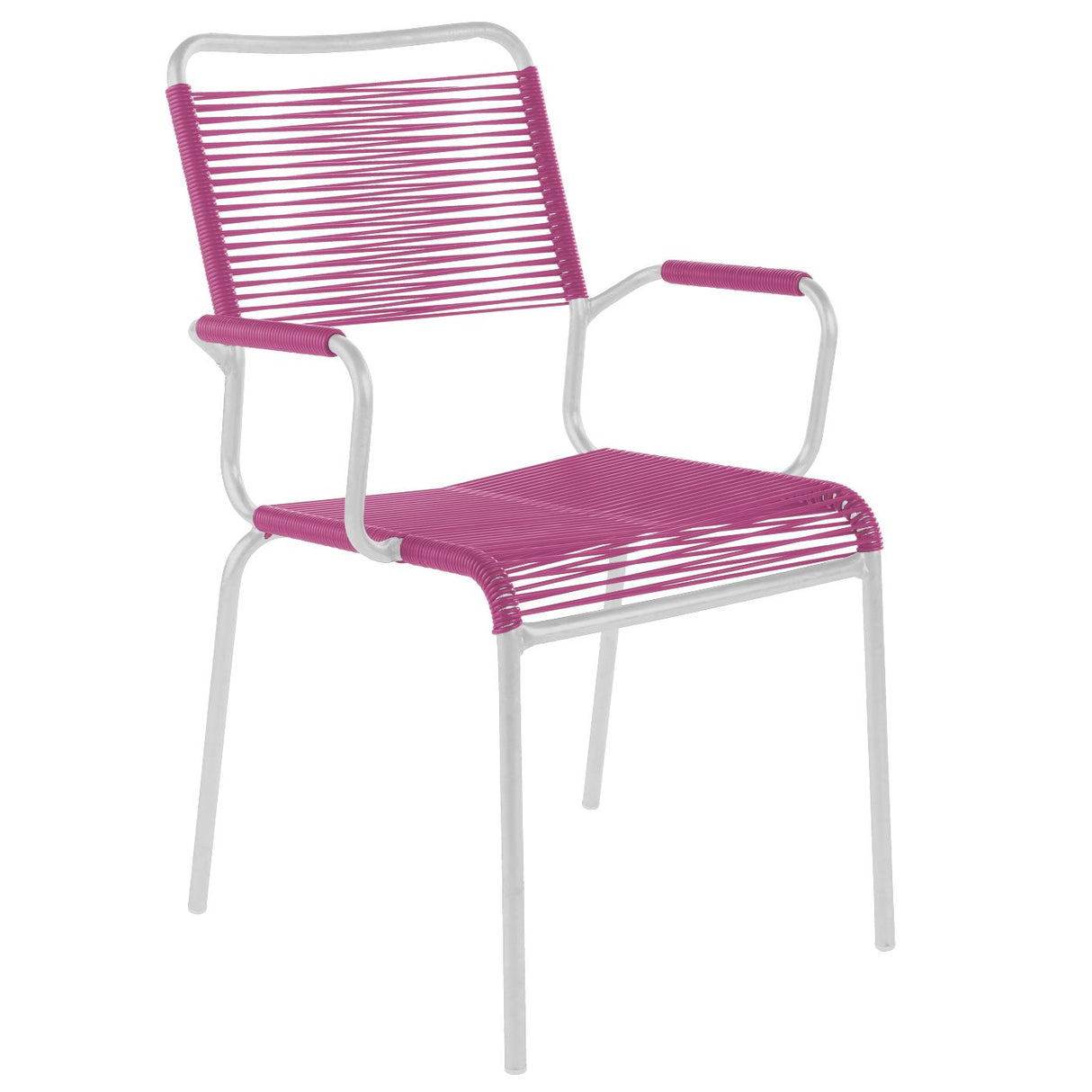 Schaffner Rigi Fauteuil Spaghetti avec accoudoirs Blanc 90 Rose 41