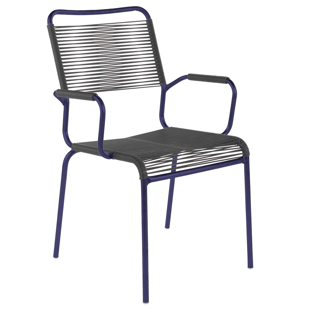 Schaffner Rigi Fauteuil Spaghetti avec accoudoirs Bleu 53 Anthracite 77