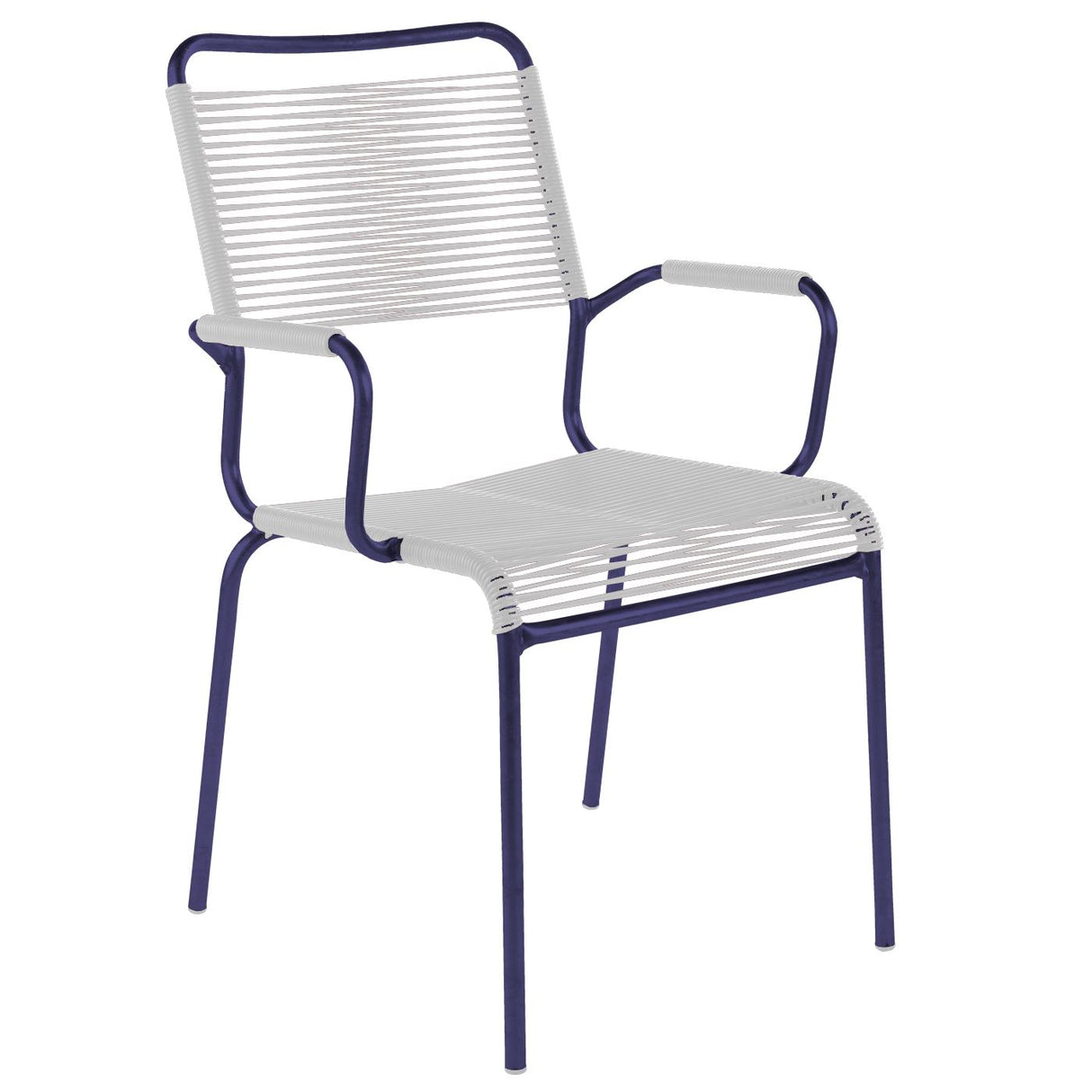 Schaffner Rigi Fauteuil Spaghetti avec accoudoirs Bleu 53 Blanc 90