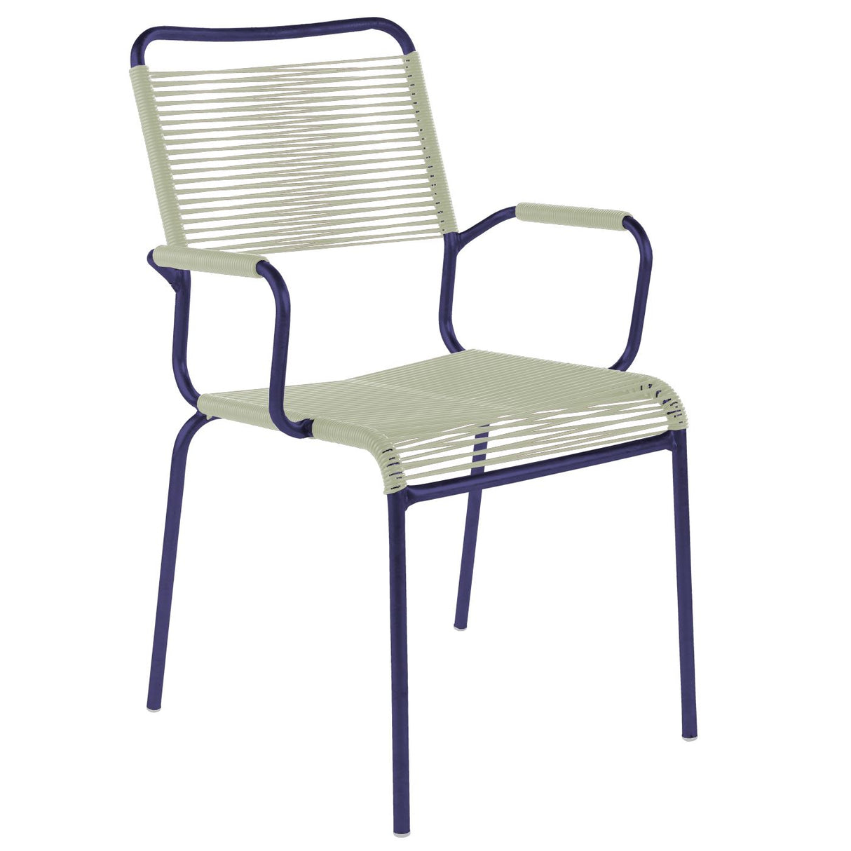 Schaffner Rigi Fauteuil Spaghetti avec accoudoirs Bleu 53 Vert pastel 64