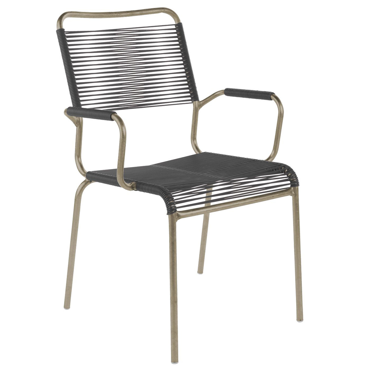 Schaffner Rigi Fauteuil Spaghetti avec accoudoirs Champagne 85 Anthracite 77