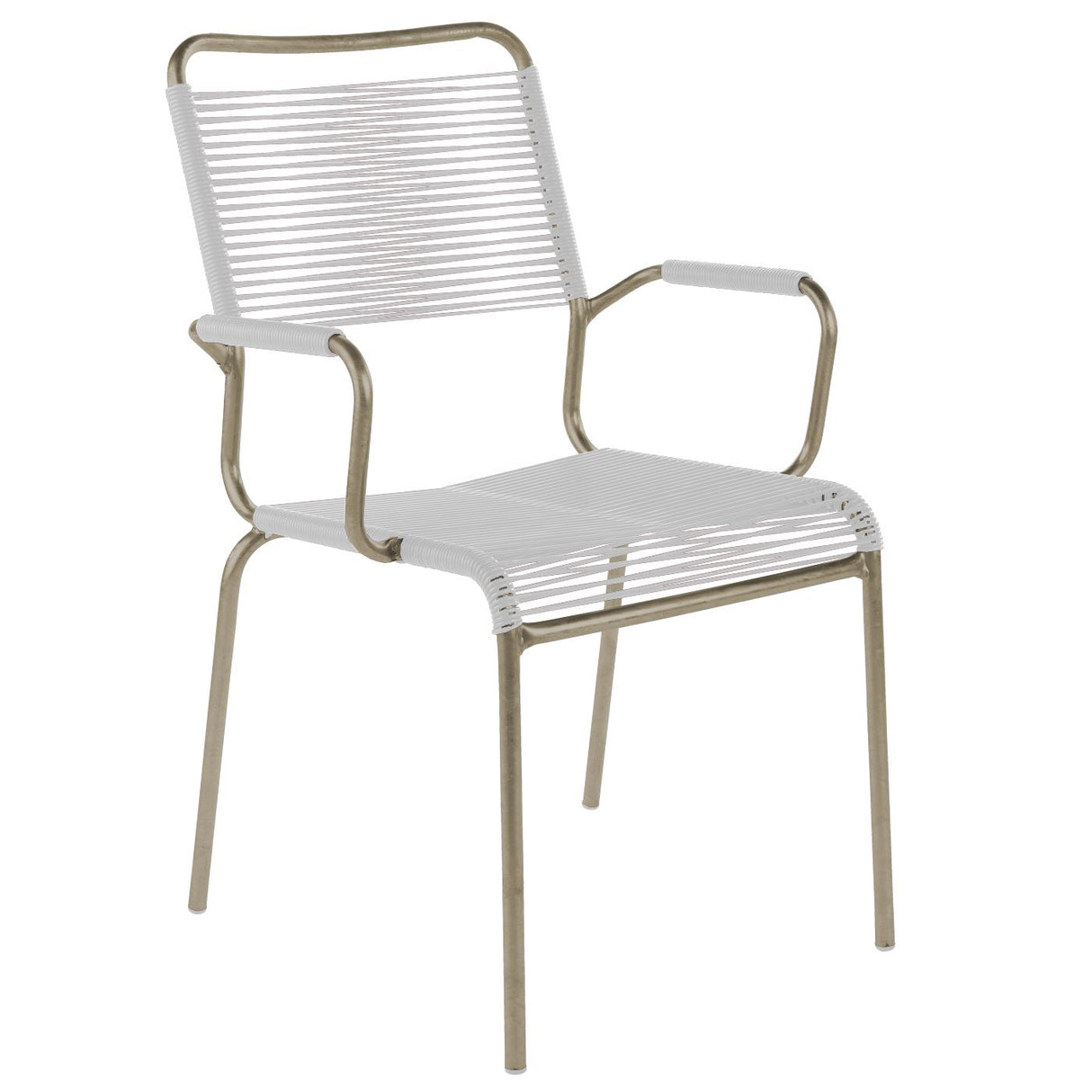 Schaffner Rigi Fauteuil Spaghetti avec accoudoirs Champagne 85 Blanc 90
