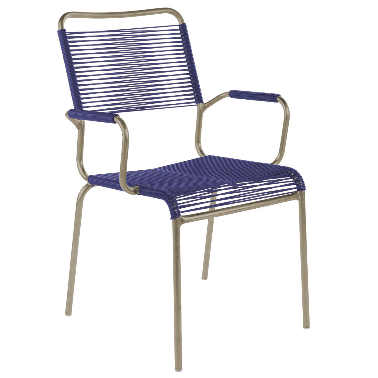 Schaffner Rigi Fauteuil Spaghetti avec accoudoirs Champagne 85 Bleu 53