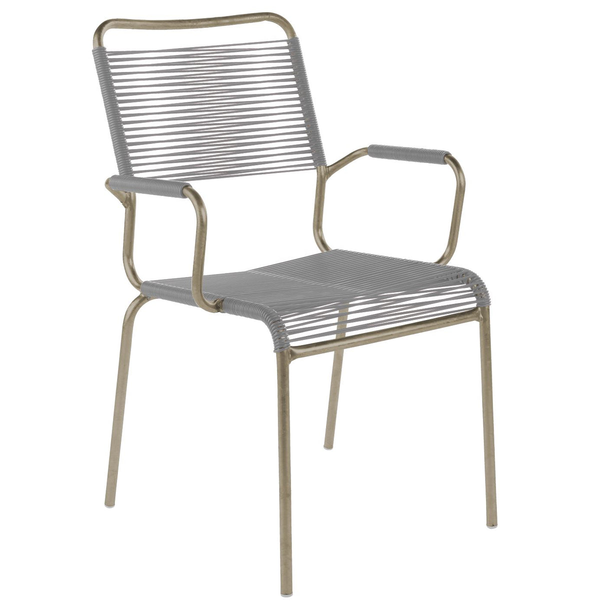 Schaffner Rigi Fauteuil Spaghetti avec accoudoirs Champagne 85 Gris Argent 78