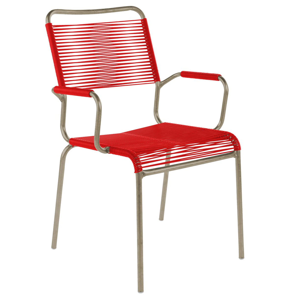 Schaffner Rigi Fauteuil Spaghetti avec accoudoirs Champagne 85 Rouge 30