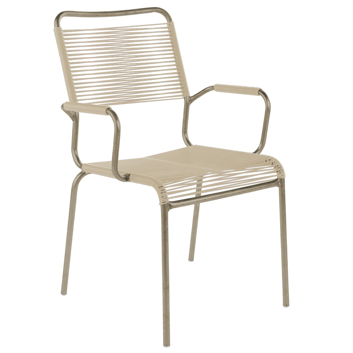 Schaffner Rigi Fauteuil Spaghetti avec accoudoirs Champagne 85 Sable pastel 15