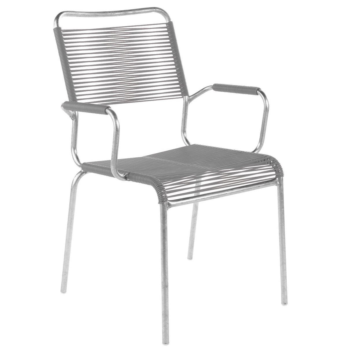 Schaffner Rigi Fauteuil Spaghetti avec accoudoirs Galvanisé à chaud 02 Gris Argent 78