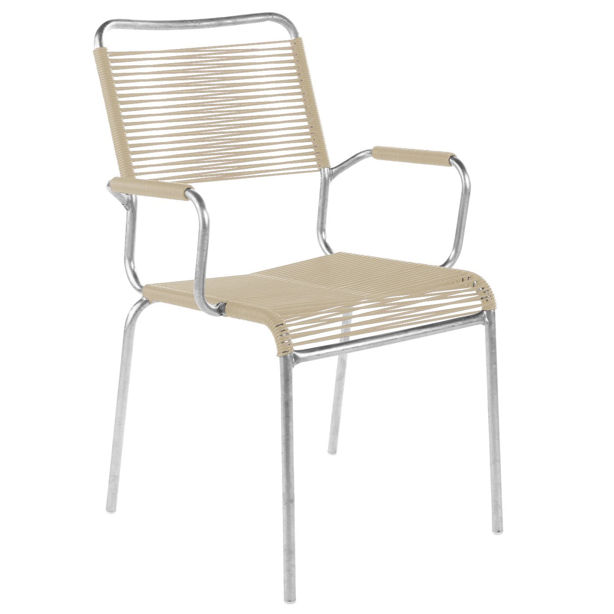 Schaffner Rigi Fauteuil Spaghetti avec accoudoirs Galvanisé à chaud 02 Sable pastel 15