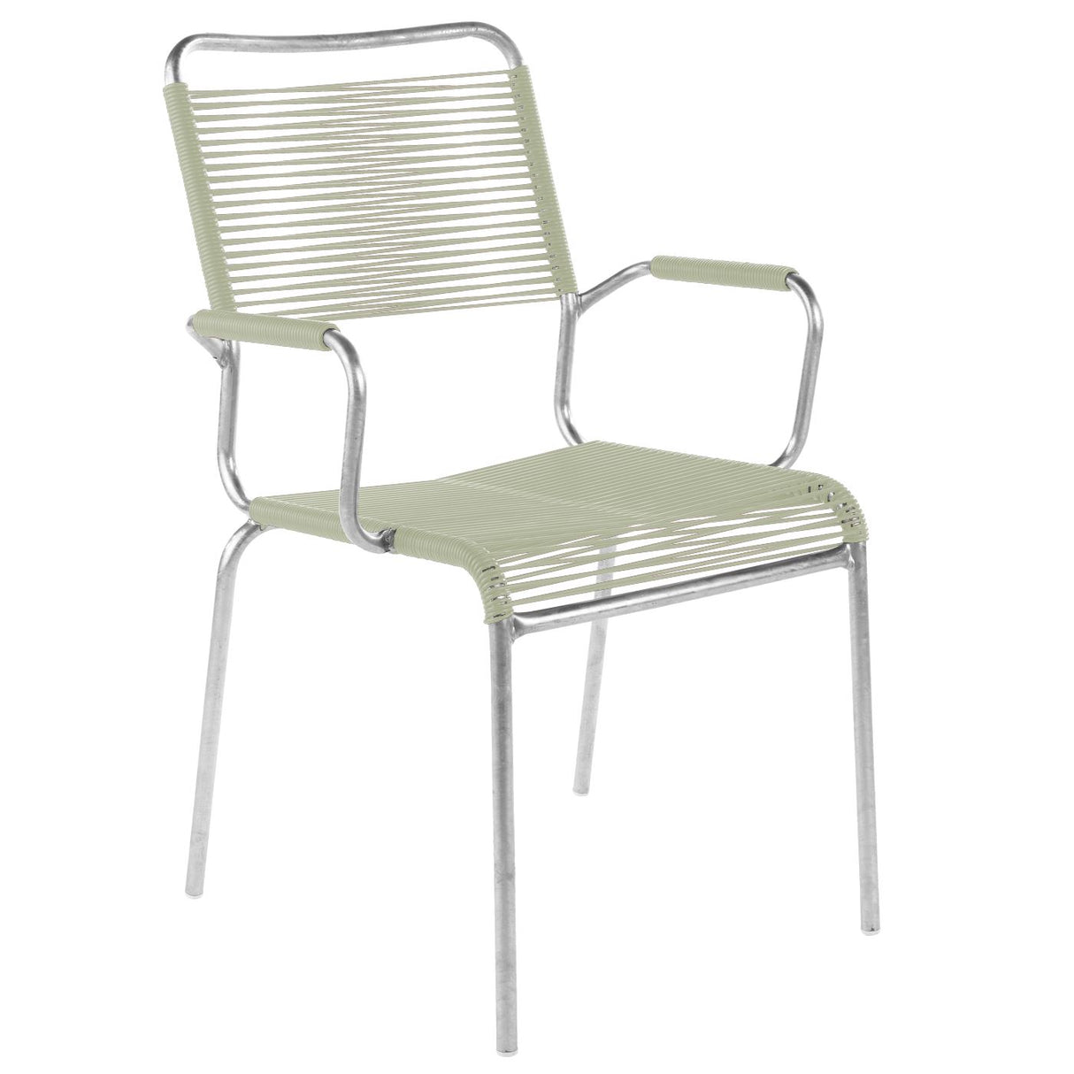 Schaffner Rigi Fauteuil Spaghetti avec accoudoirs Galvanisé à chaud 02 Vert pastel 64