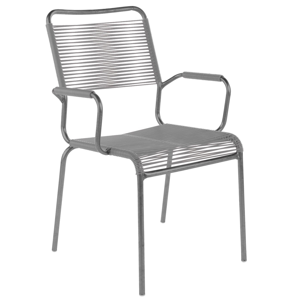 Schaffner Rigi Fauteuil Spaghetti avec accoudoirs Graphite 73 Gris Argent 78