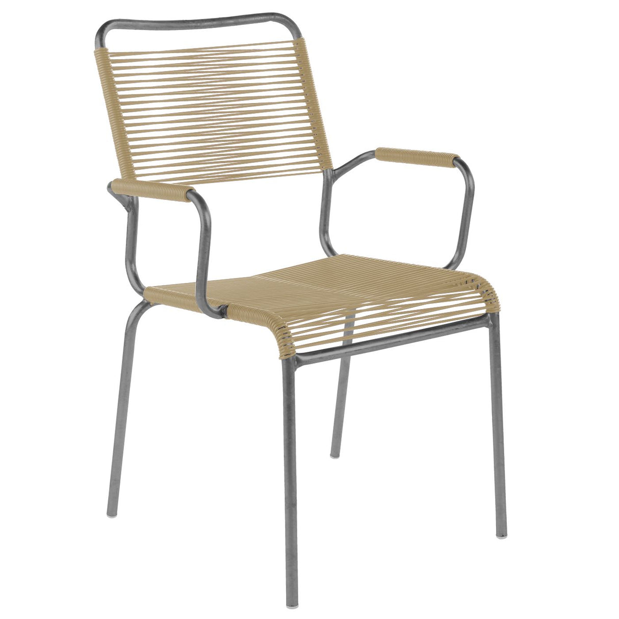 Schaffner Rigi Fauteuil Spaghetti avec accoudoirs Graphite 73 Marron pastel 83