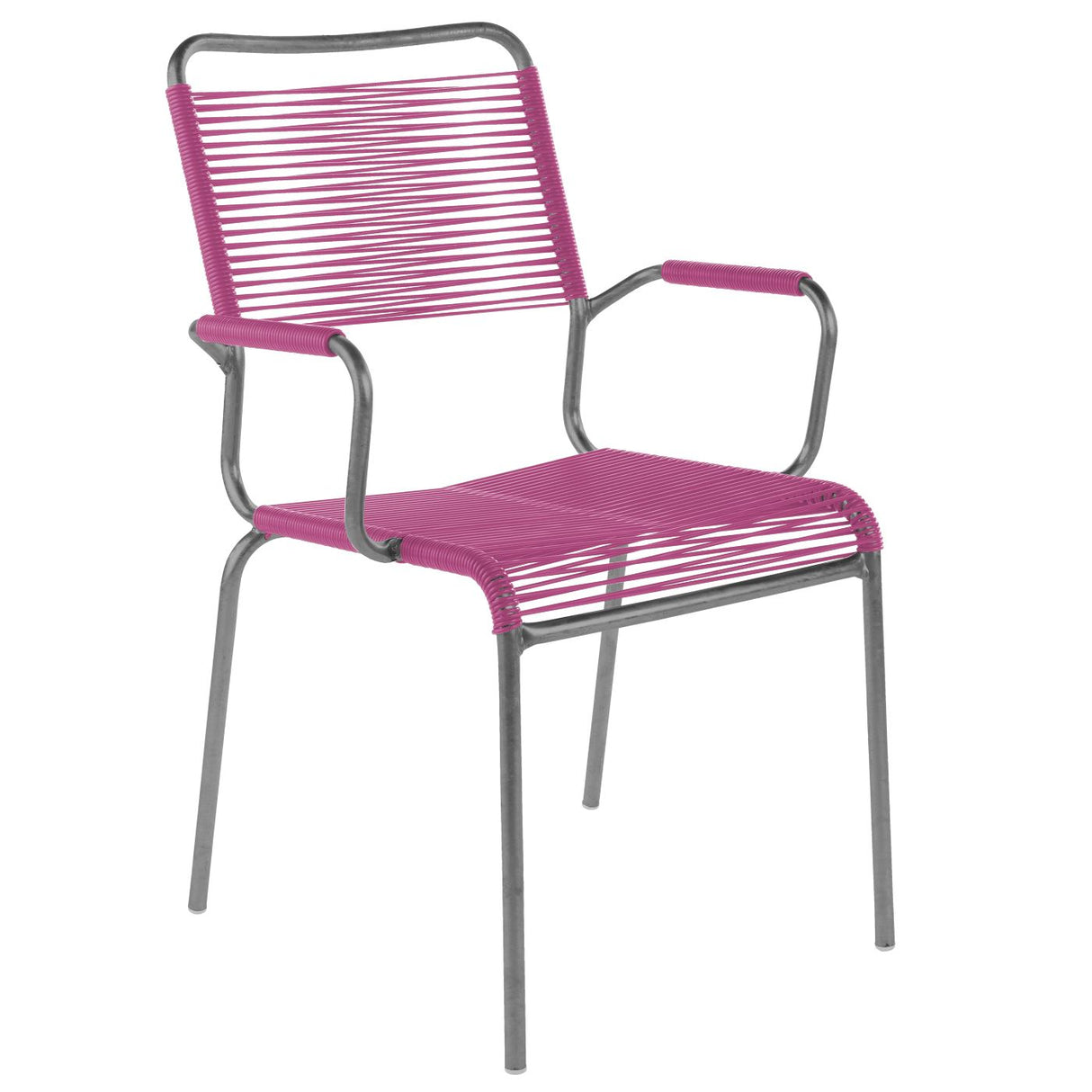 Schaffner Rigi Fauteuil Spaghetti avec accoudoirs Graphite 73 Rose 41