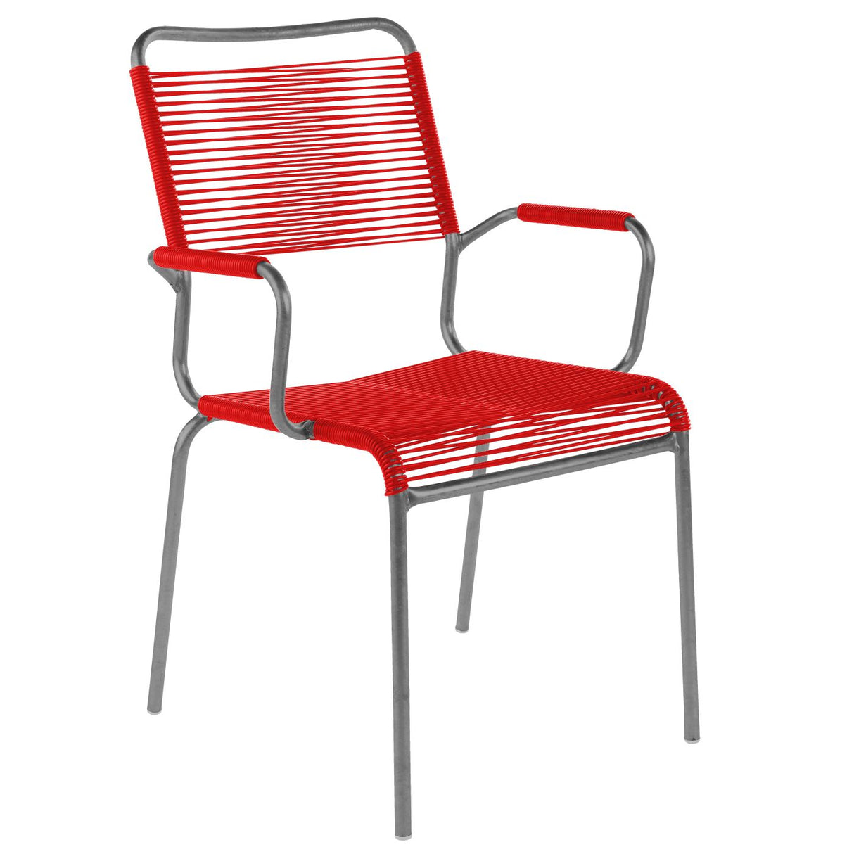 Schaffner Rigi Fauteuil Spaghetti avec accoudoirs Graphite 73 Rouge 30