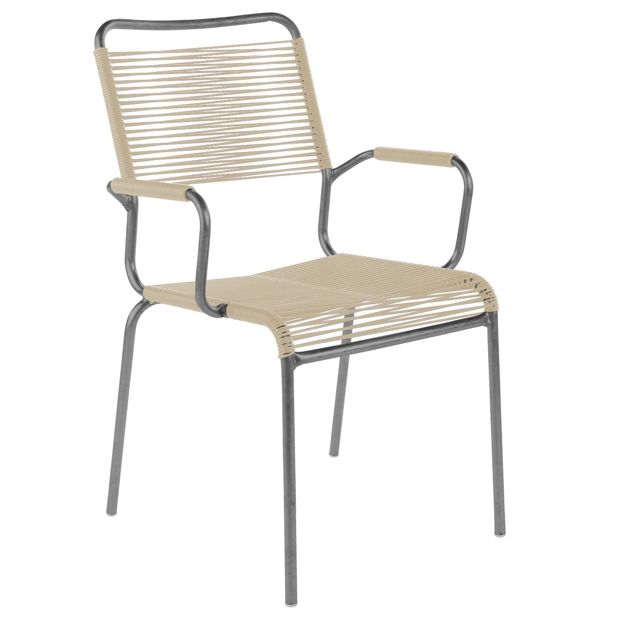 Schaffner Rigi Fauteuil Spaghetti avec accoudoirs Graphite 73 Sable pastel 15